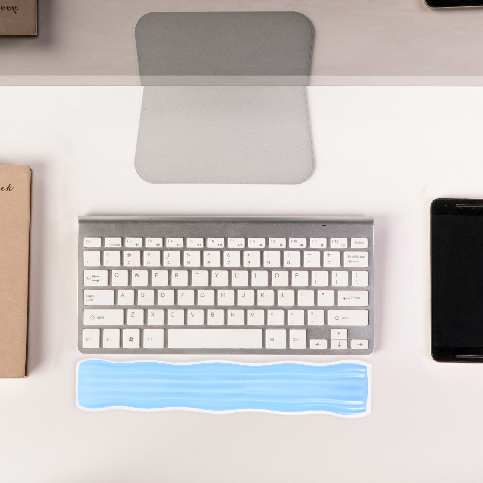 Ergonomic Desk Setup Keyboard - Transparent Ergonomic Wrist Rest Set for