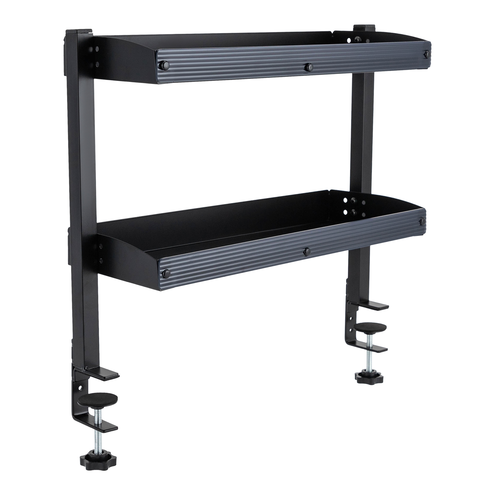 Desk Setup Black - Clamp-on Desk Shelf, 2-Tier, Above or