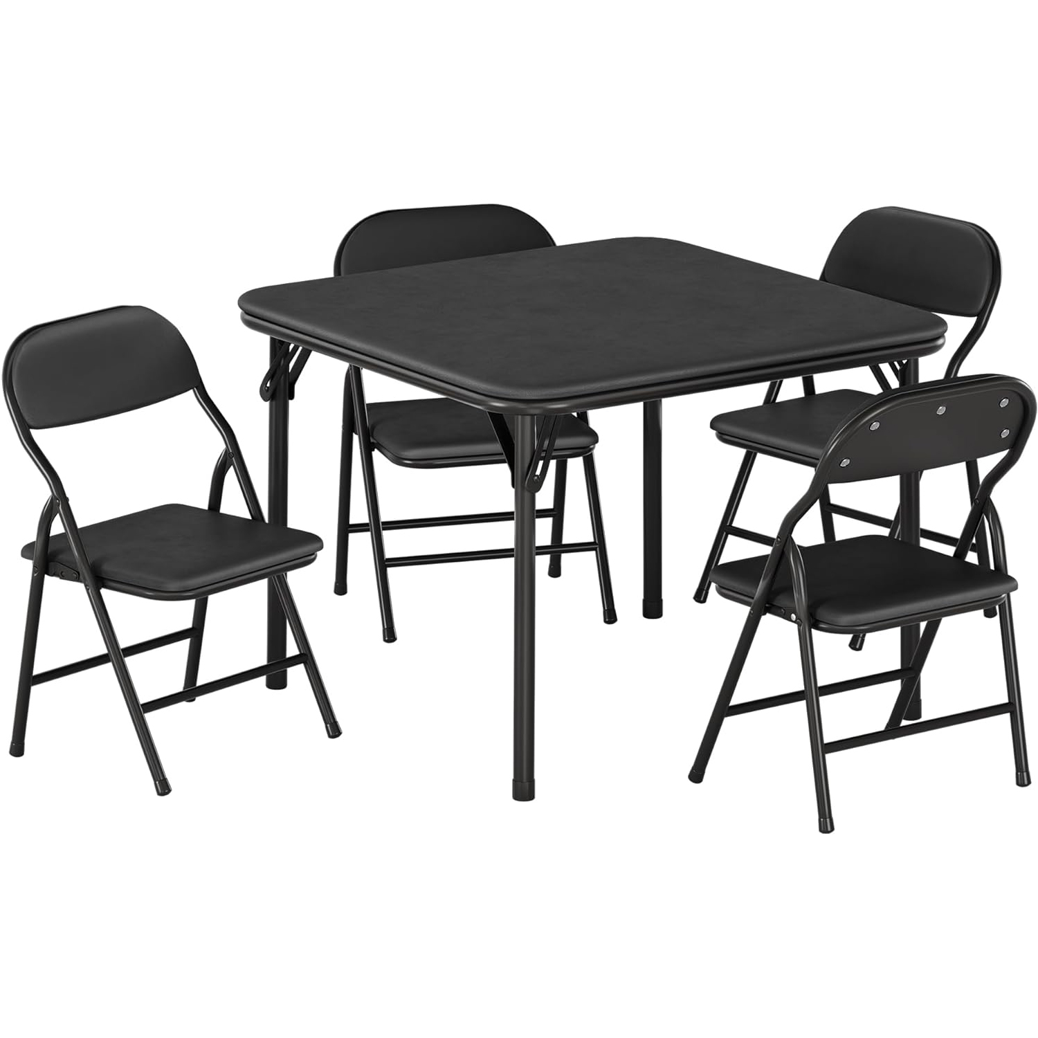 Desk Setup Black - 5-Piece Kids Folding Table and Chairs