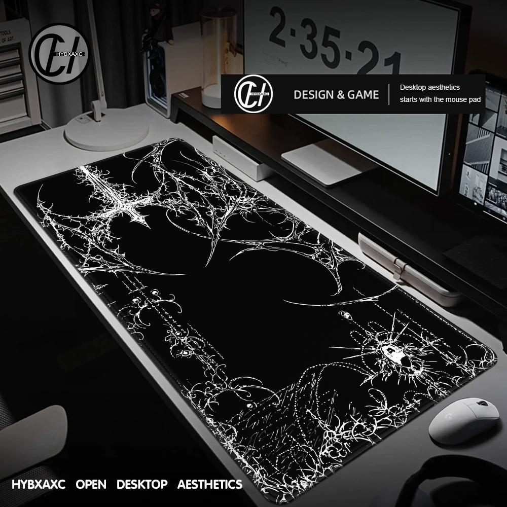 Black White Cybersigilism Desk - Desk Setup Black ulasan dan harga
