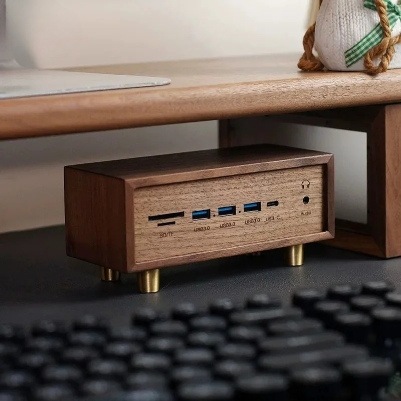 Creative Desk‑Setup Solid Wood - Desk Setup Black And Wood ulasan dan harga
