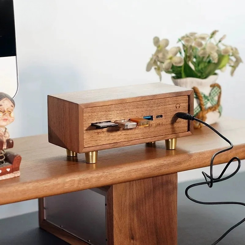 Creative Desk‑Setup Solid Wood - Desk Setup Black And Wood ulasan dan harga