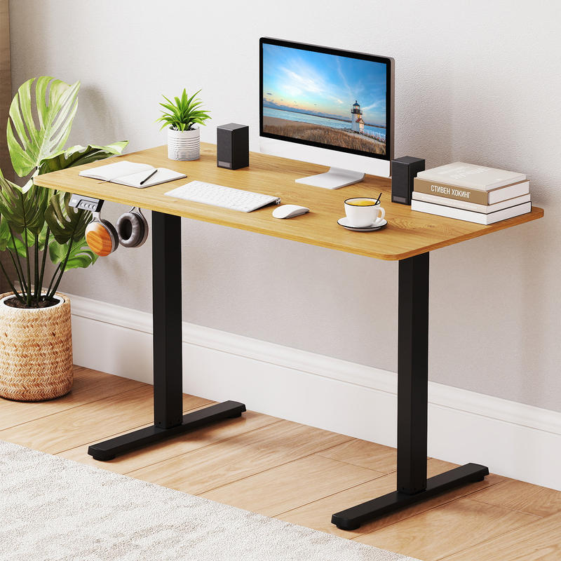 Electric Standing Desk Frame,  - Desk Setup Black And Wood ulasan dan harga
