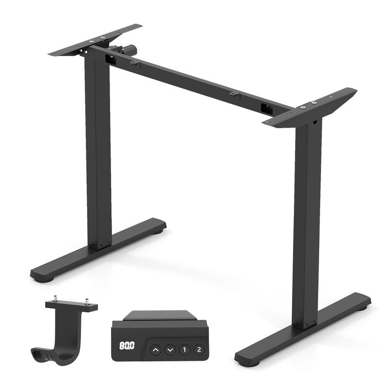 Electric Standing Desk Frame,  - Desk Setup Black And Wood ulasan dan harga