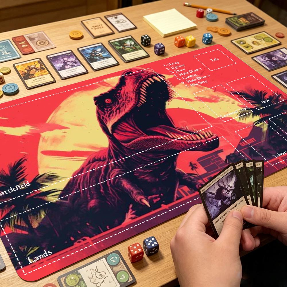 Vibrant Jurassic Dinosaur Larg - Desk Setup Trading ulasan dan harga