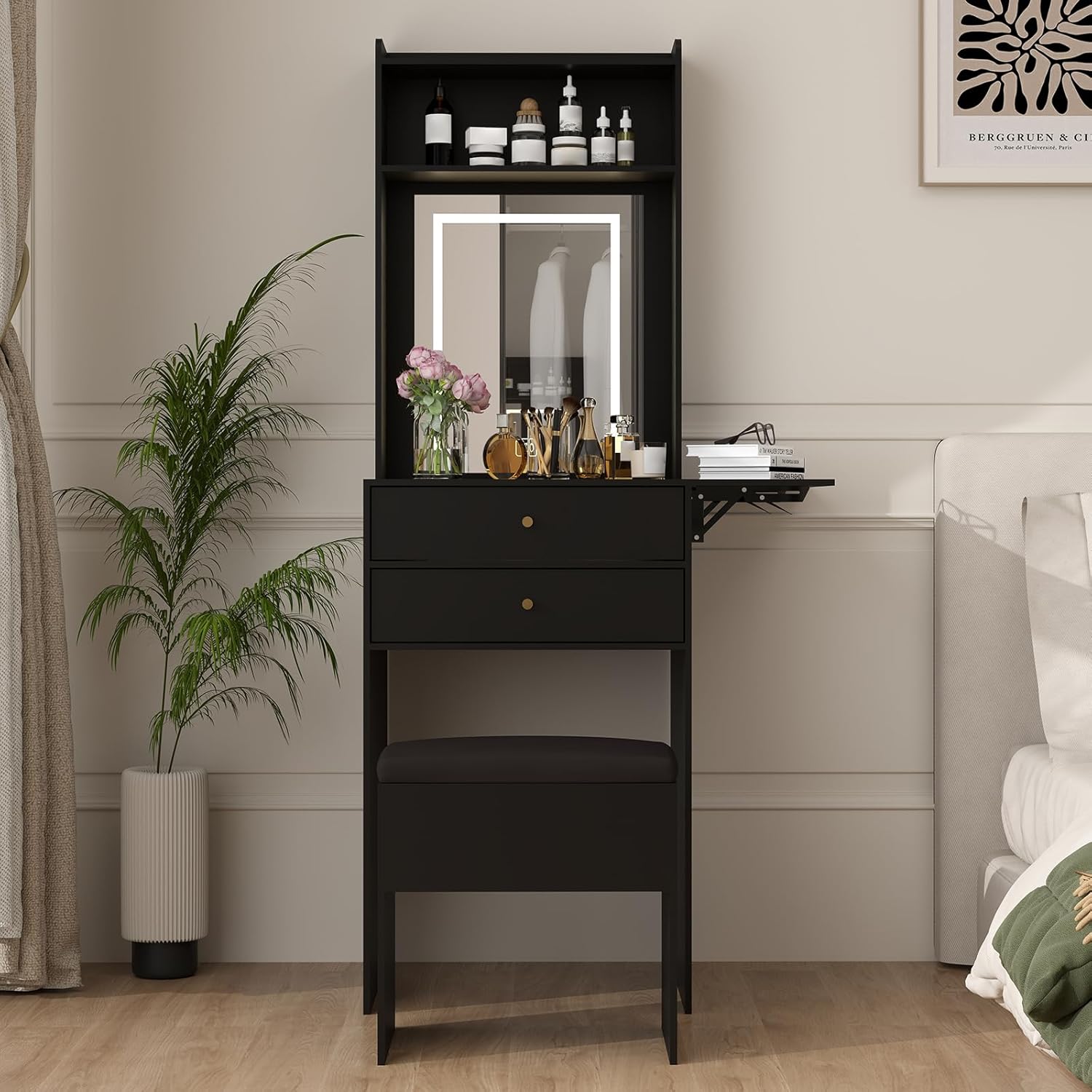 Mini Black Vanity Desk Set for - Desk Setup Black And Wood ulasan dan harga