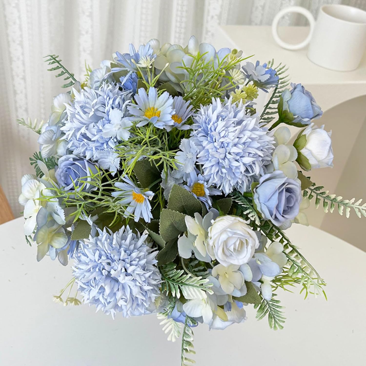 Artificial Flower Rose Chrysan - Desk Setup Computer ulasan dan harga
