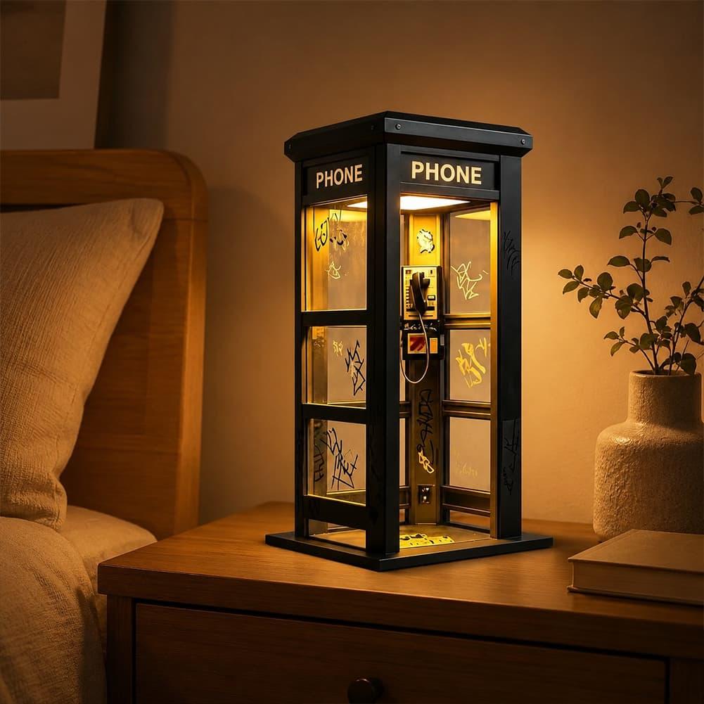 Retro Graffiti Phone Booth Tab - Desk Setup Lamp ulasan dan harga