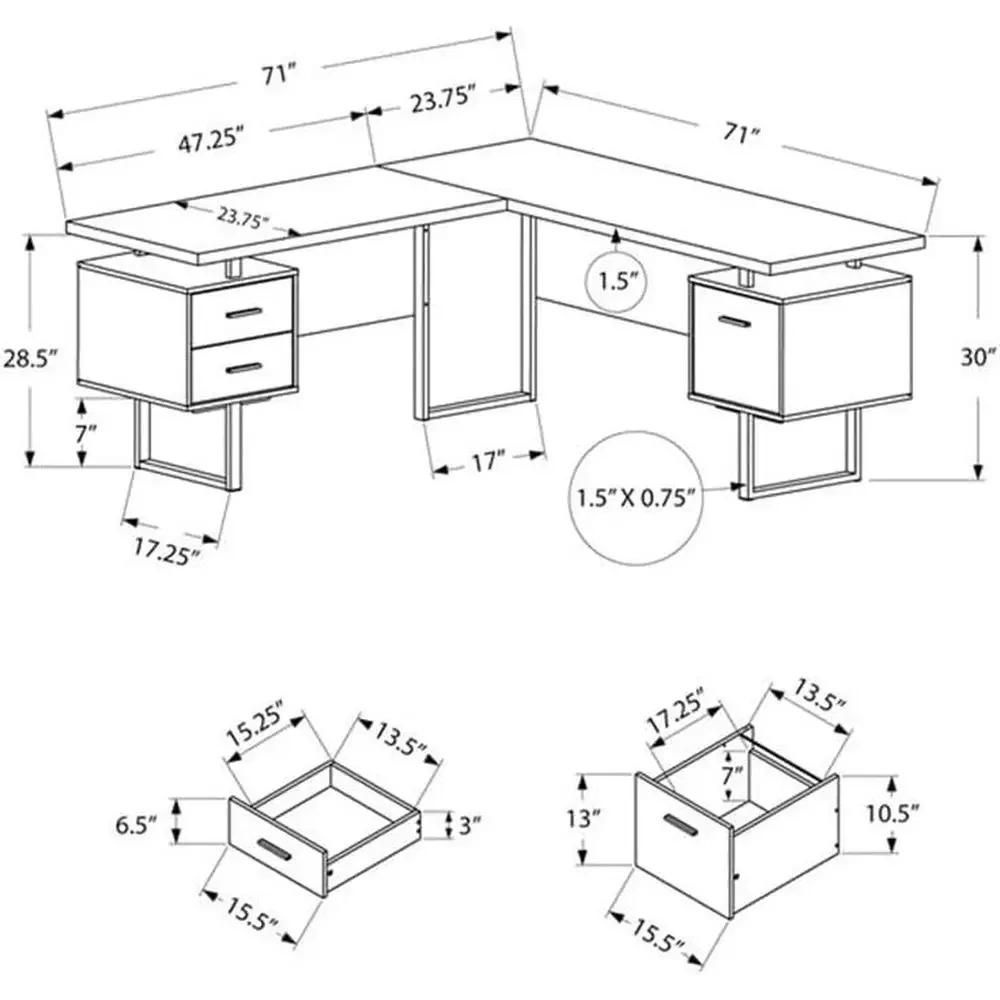 L-Shaped 70 Computer Desk with - Desk Setup Black And Wood ulasan dan harga