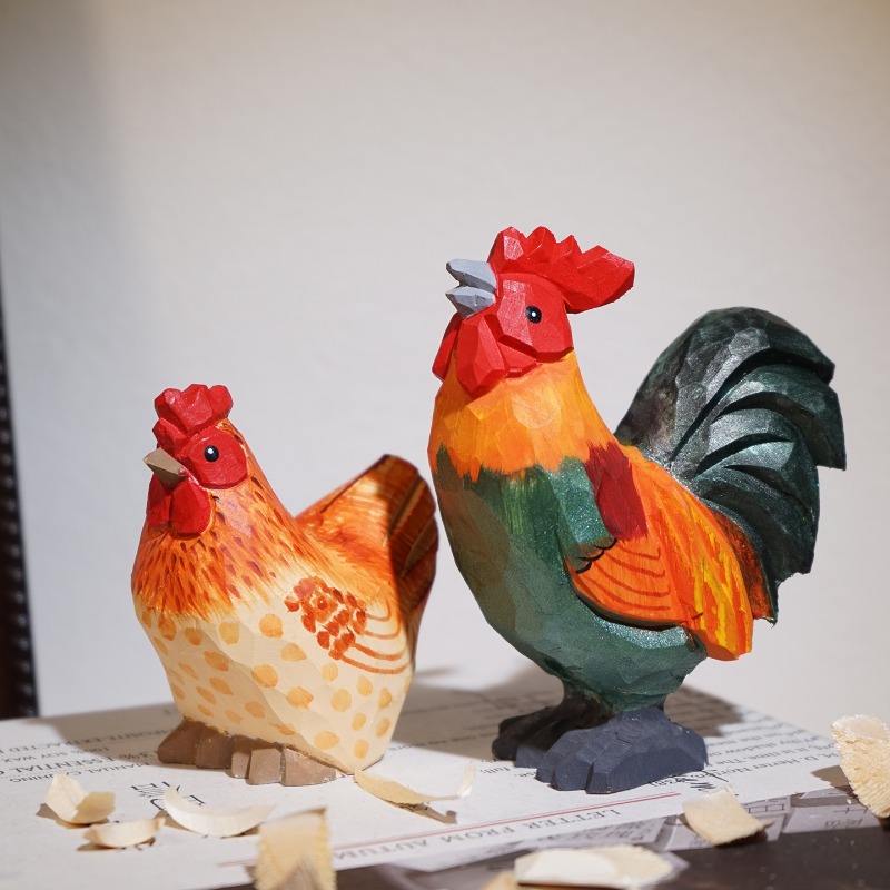 Farmyard Rooster and Hen Handm - Desk Setup Nature ulasan dan harga