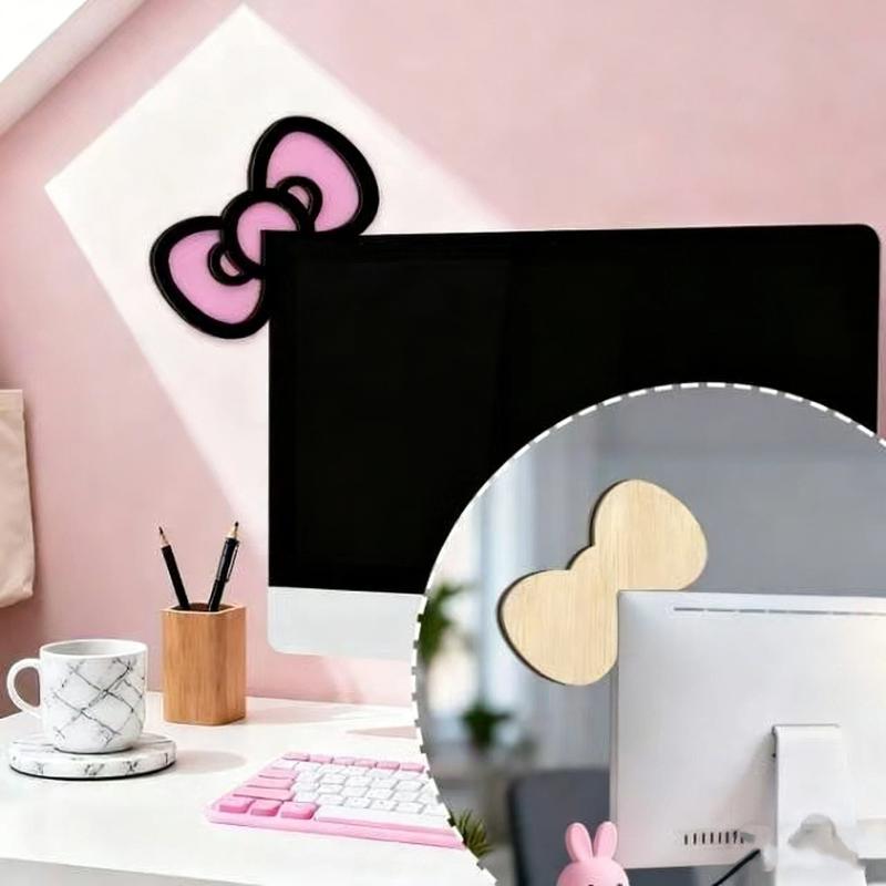 New 1/2Pcs Wooden Bowknot PC A - Desk Setup Pc ulasan dan harga