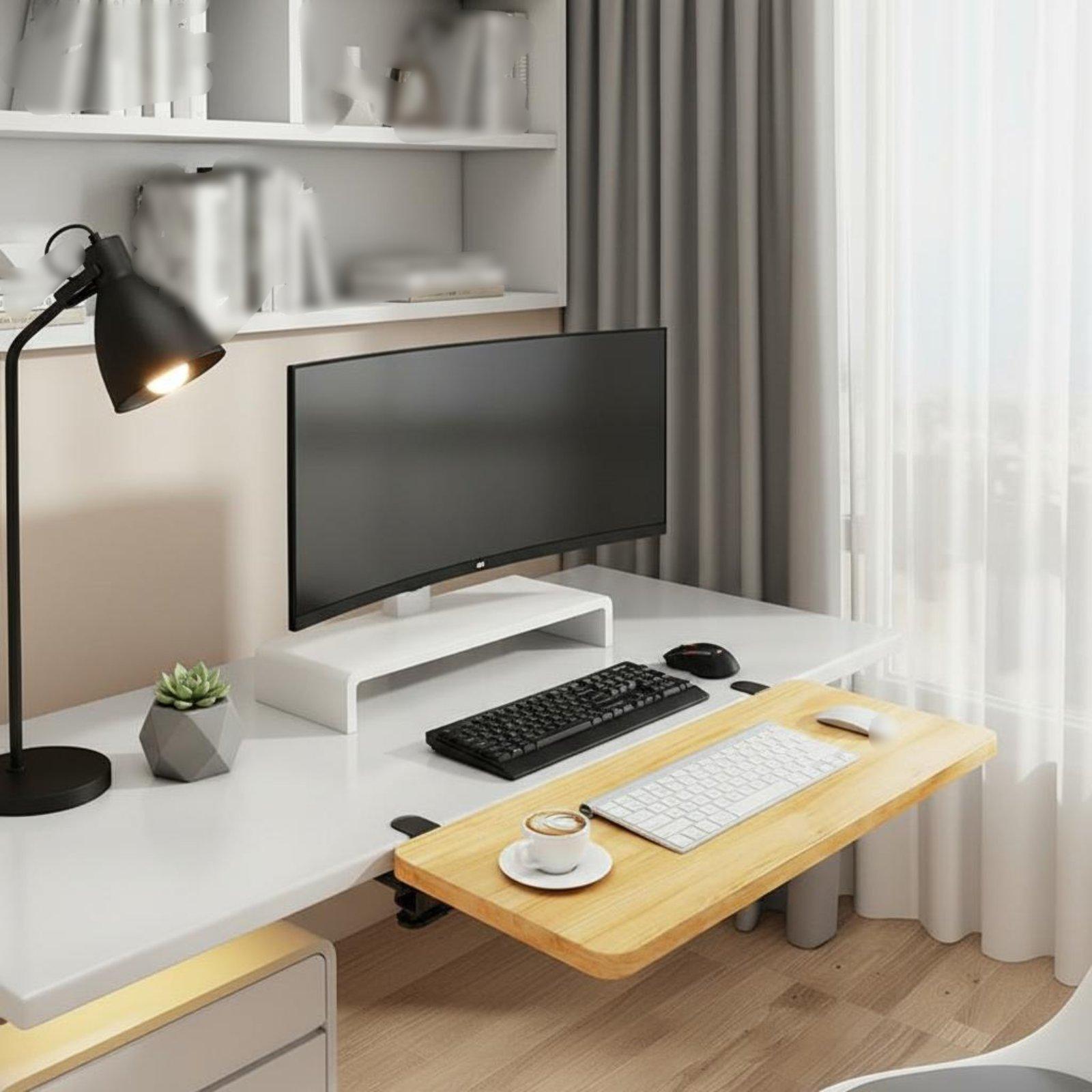 Folding Desk Shelf Desk Extens - Ergonomic Desk Setup Keyboard ulasan dan harga