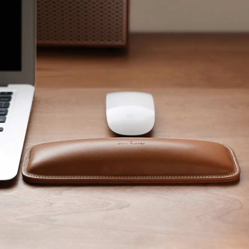 Genuine Leather Wrist Rest Top - Ergonomic Desk Setup Keyboard ulasan dan harga
