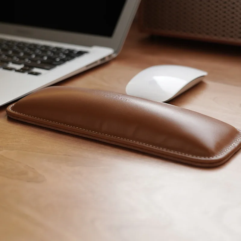 Genuine Leather Wrist Rest Top - Ergonomic Desk Setup Keyboard ulasan dan harga
