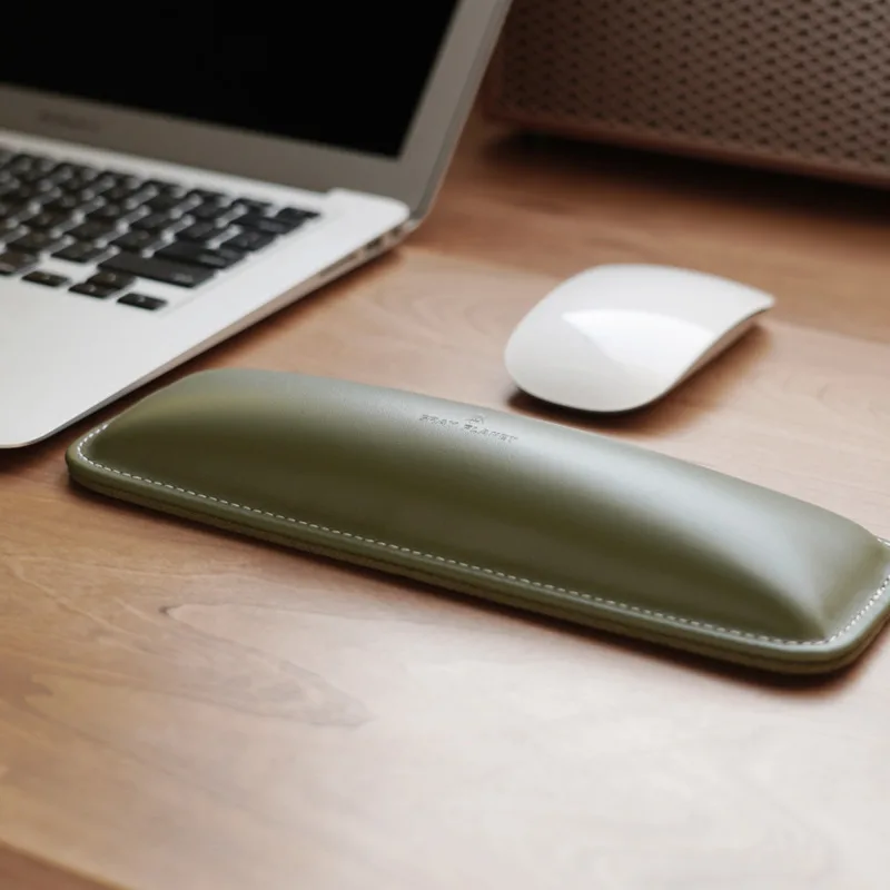 Genuine Leather Wrist Rest Top - Ergonomic Desk Setup Keyboard ulasan dan harga