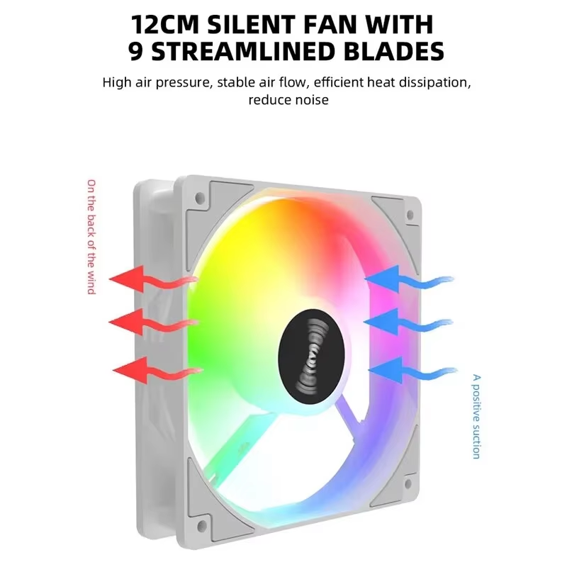 120mm PC Case Fan 12V RGB Cycl - Desk Setup Lamp ulasan dan harga