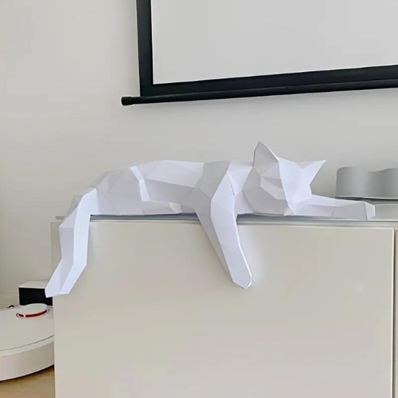 Black White Cat Statue - Geome - Desk Setup Black ulasan dan harga