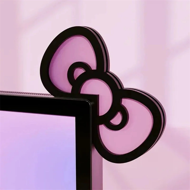 Kawaii Pink Acrylic Bow Monito - Desk Setup Pc ulasan dan harga