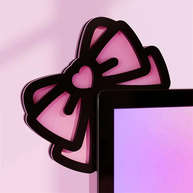 Kawaii Pink Acrylic Bow Monito - Desk Setup Pc ulasan dan harga