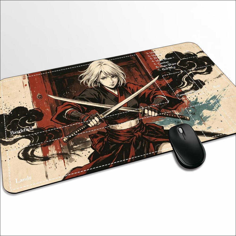 Vintage Ink Samurai AnimeGirl  - Desk Setup Trading ulasan dan harga