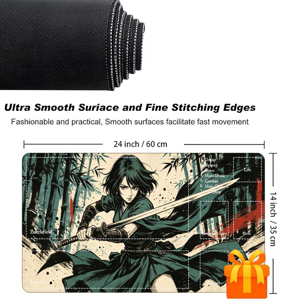 Vintage Ink Samurai AnimeGirl  - Desk Setup Trading ulasan dan harga