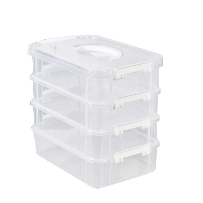 Clear Stackable Storage Box 4  - Desk Setup Trading ulasan dan harga