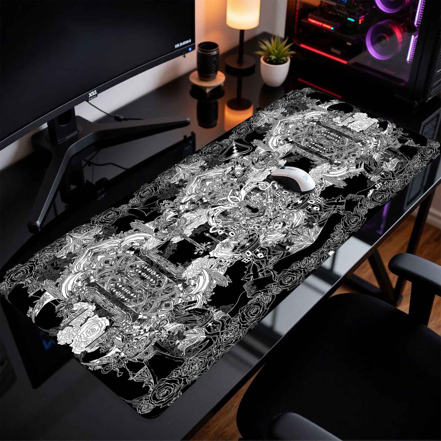Divine Realm Gothic Building M - Desk Setup Black ulasan dan harga