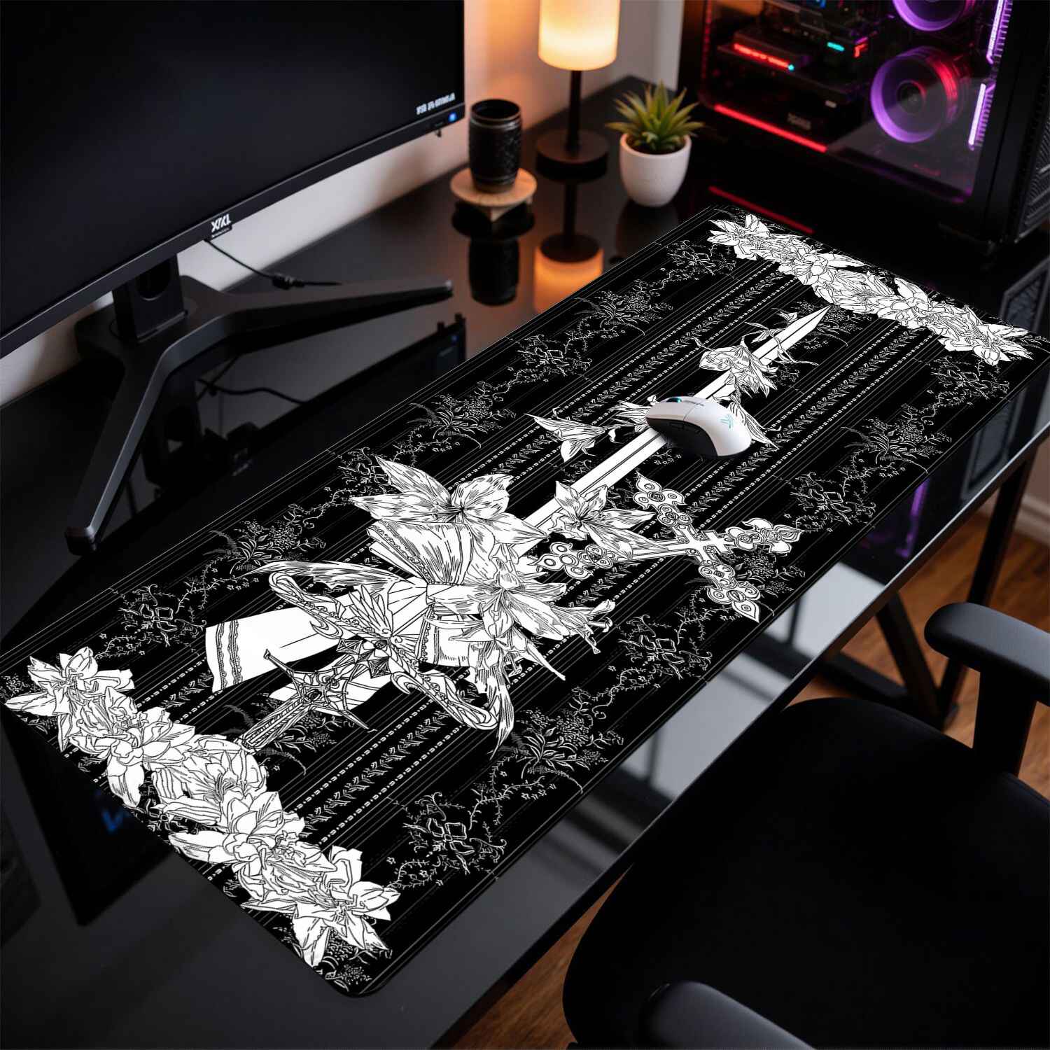 Divine Realm Gothic Building M - Desk Setup Black ulasan dan harga