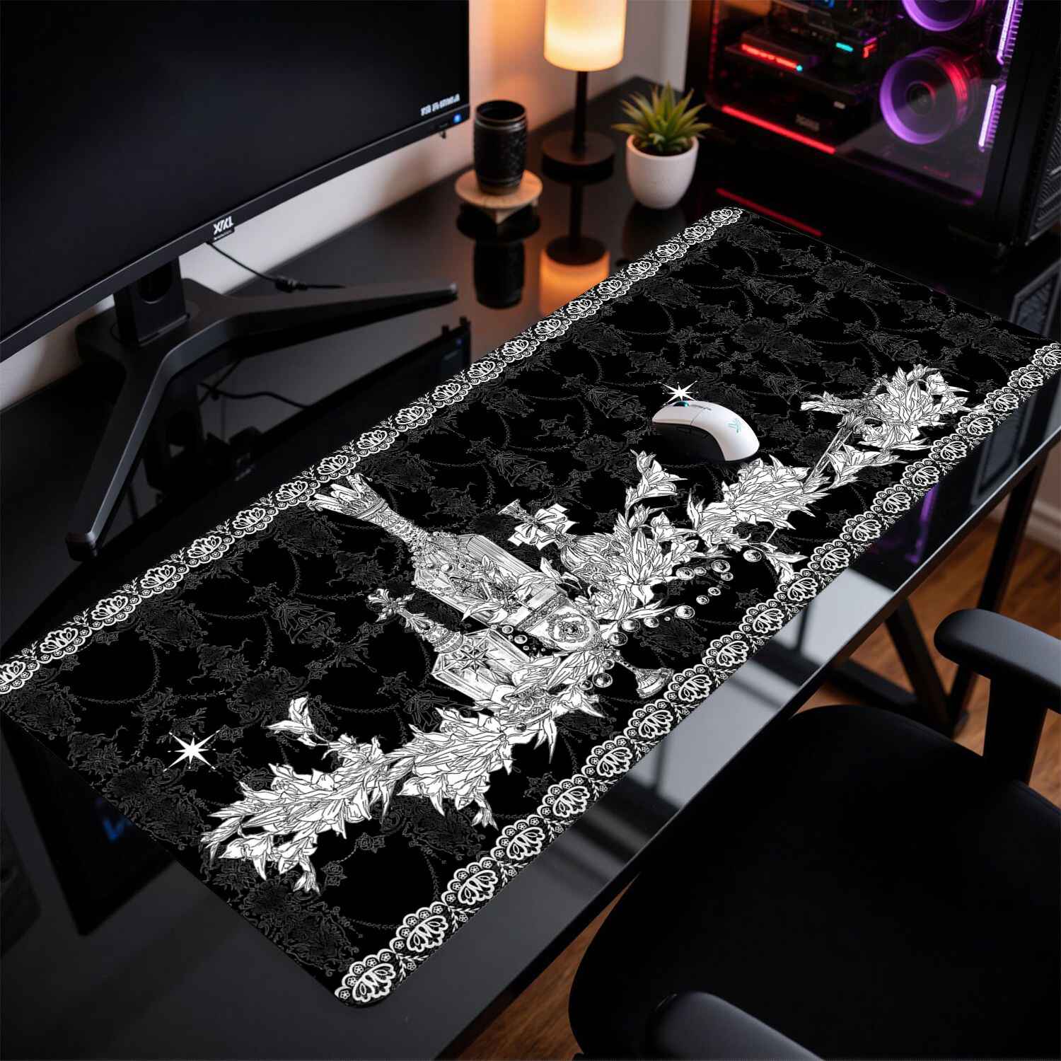 Divine Realm Gothic Building M - Desk Setup Black ulasan dan harga