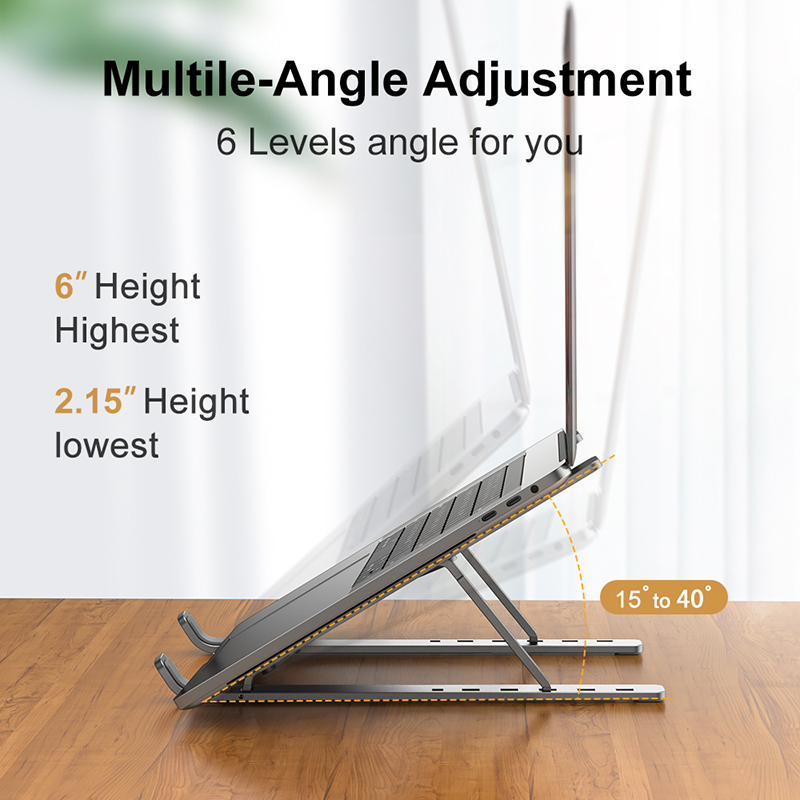 Foldable Aluminum Laptop Stand - Desk Setup Macbook ulasan dan harga