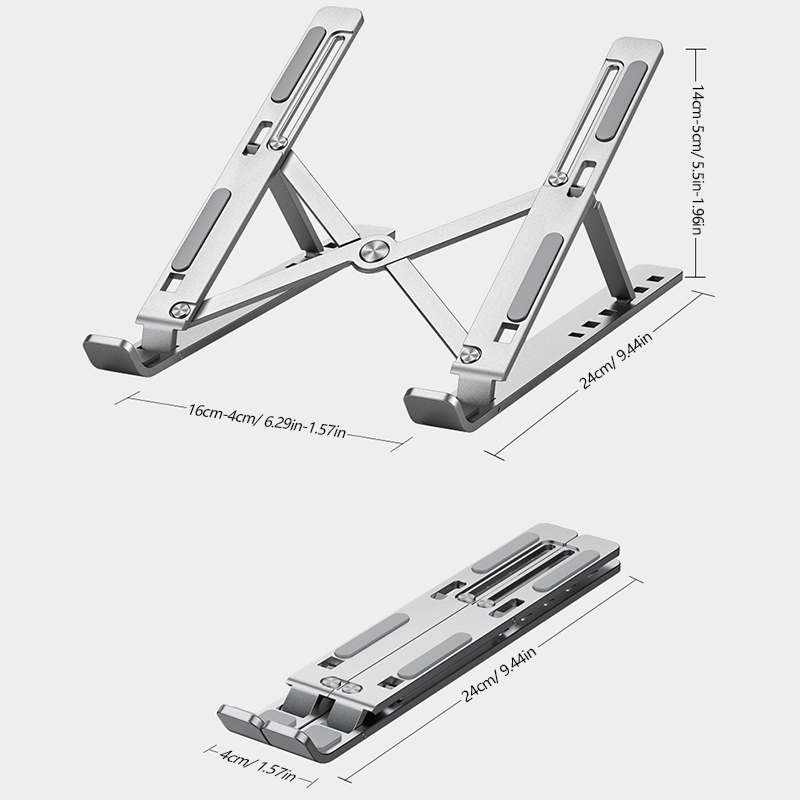 Foldable Aluminum Laptop Stand - Desk Setup Macbook ulasan dan harga