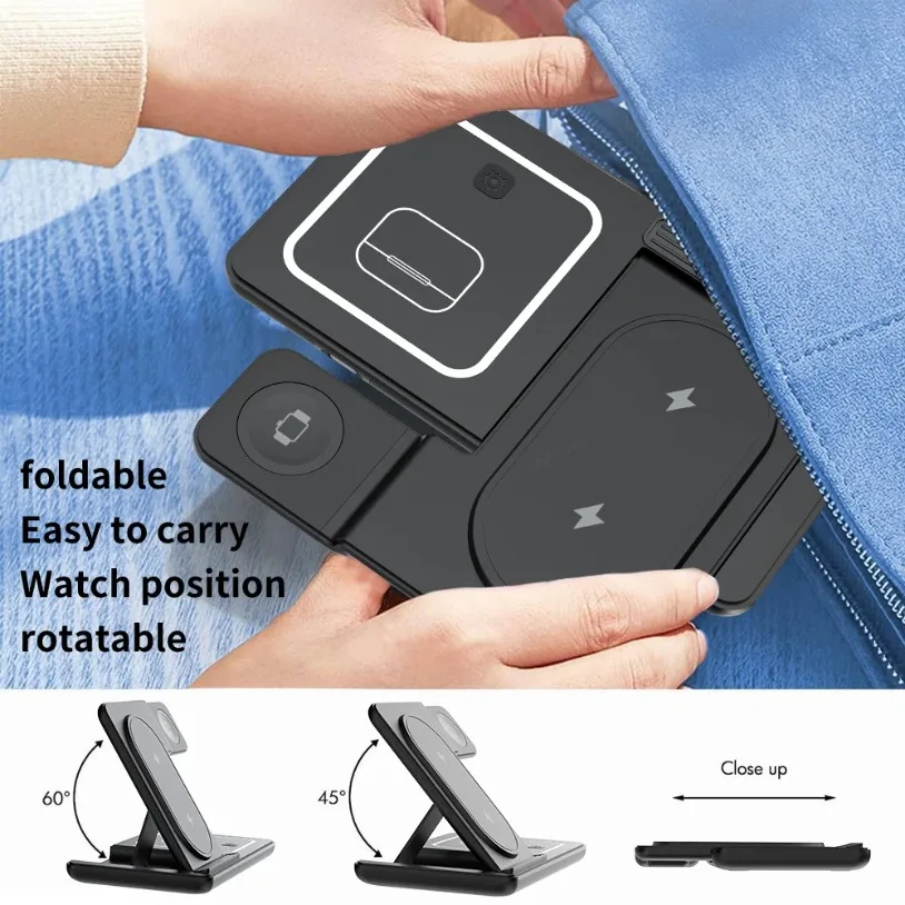 3 in 1 Foldable Wireless Charg - Desk Setup Apple ulasan dan harga
