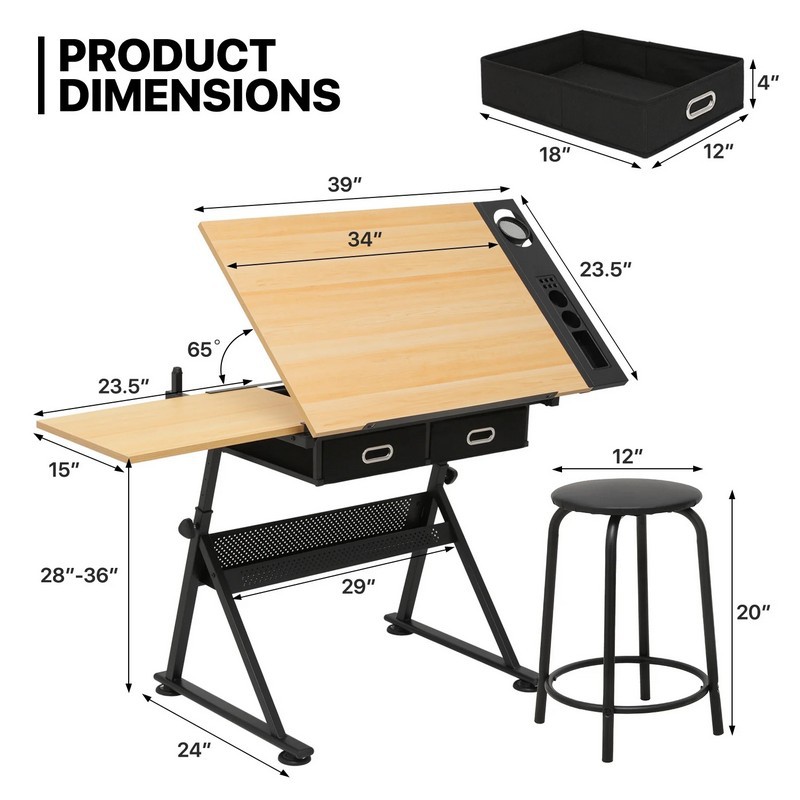 Adjustable Height Drawing Tabl - Desk Setup Pc ulasan dan harga