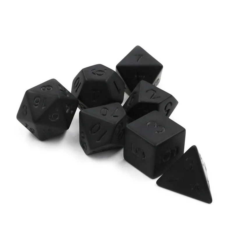 7pcs/lot Matte Black Dice Set  - Desk Setup Black ulasan dan harga