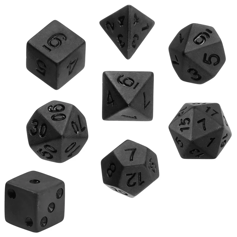 7pcs/lot Matte Black Dice Set  - Desk Setup Black ulasan dan harga