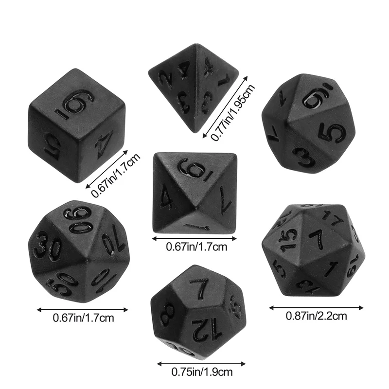 7pcs/lot Matte Black Dice Set  - Desk Setup Black ulasan dan harga