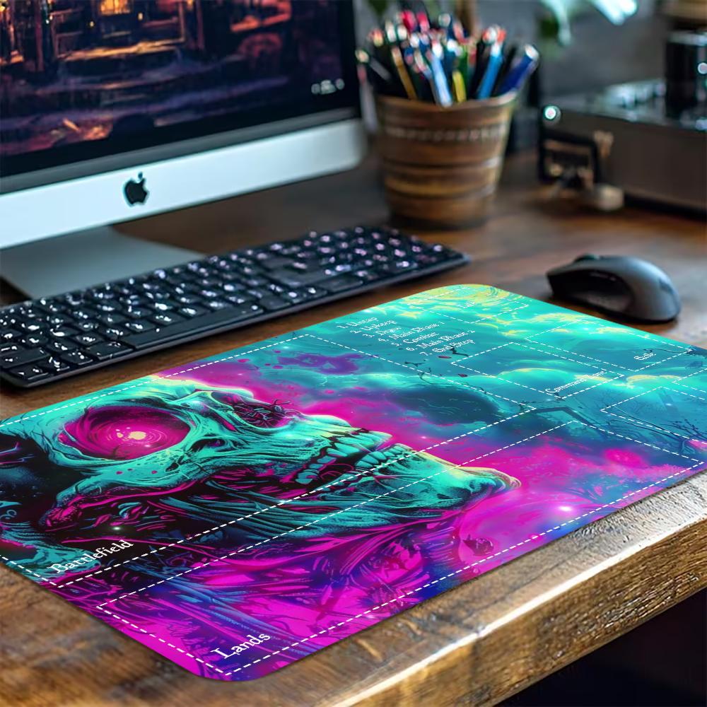 Colorful Neon Horror Skull Lar - Desk Setup Trading ulasan dan harga