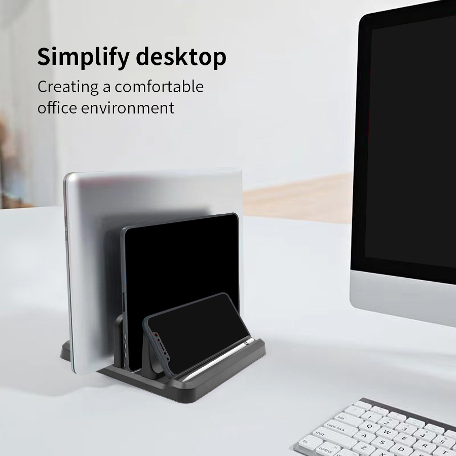 Vertical Laptop Stand Plastic  - Desk Setup Macbook ulasan dan harga
