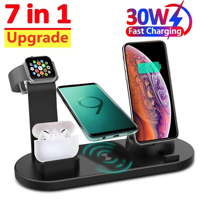 7 In 1 Wireless Charger Stand  - Desk Setup Apple ulasan dan harga