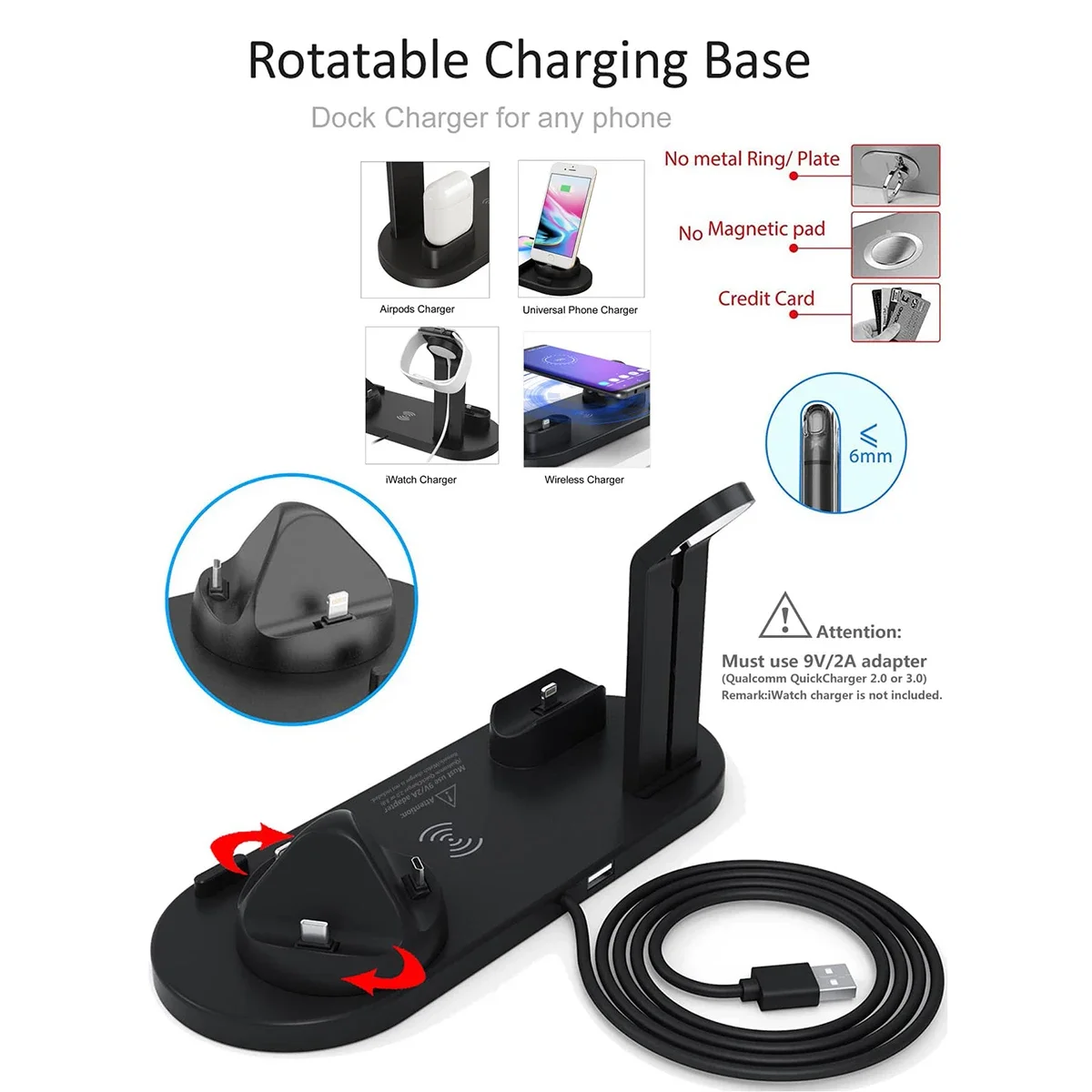 7 In 1 Wireless Charger Stand  - Desk Setup Apple ulasan dan harga