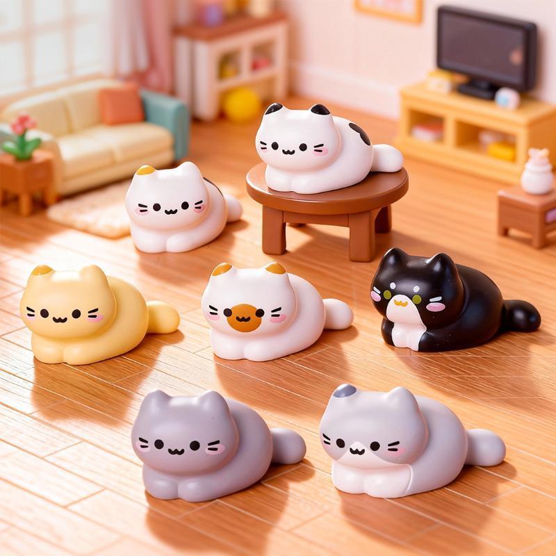 8PCS Cute Cat Miniature Figuri - Desk Setup Nature ulasan dan harga
