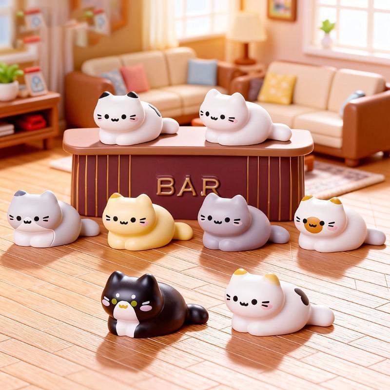 8PCS Cute Cat Miniature Figuri - Desk Setup Nature ulasan dan harga