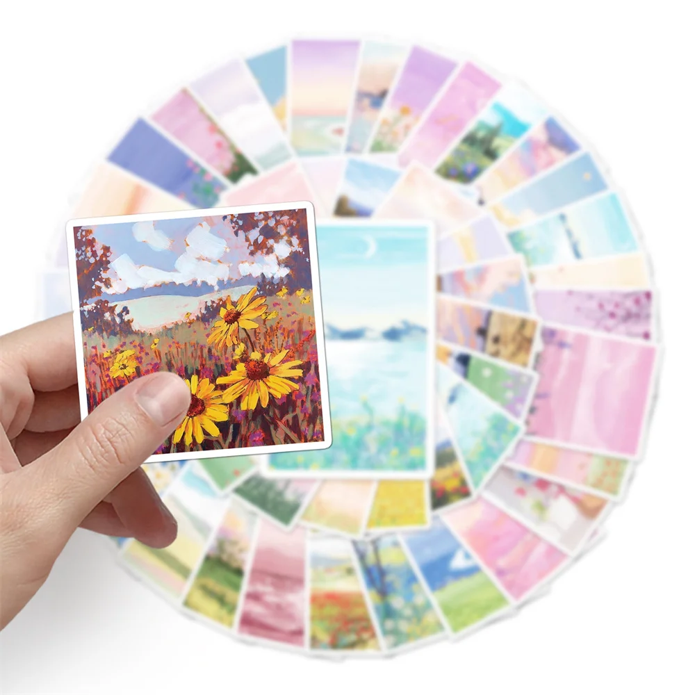 10/30/50PCS Landscape Oil Pain - Desk Setup Nature ulasan dan harga